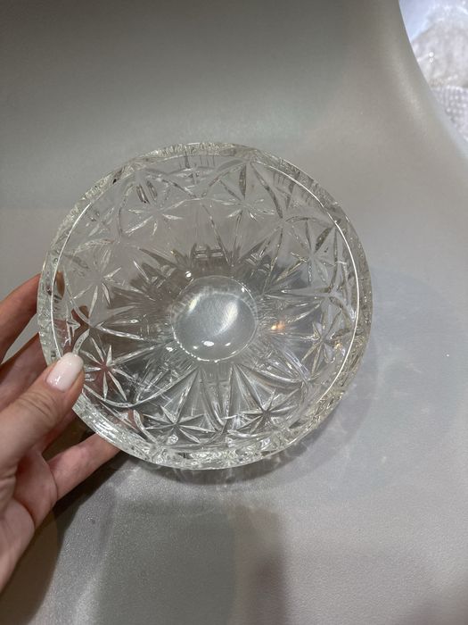 Хрустальная салатница, винтаж