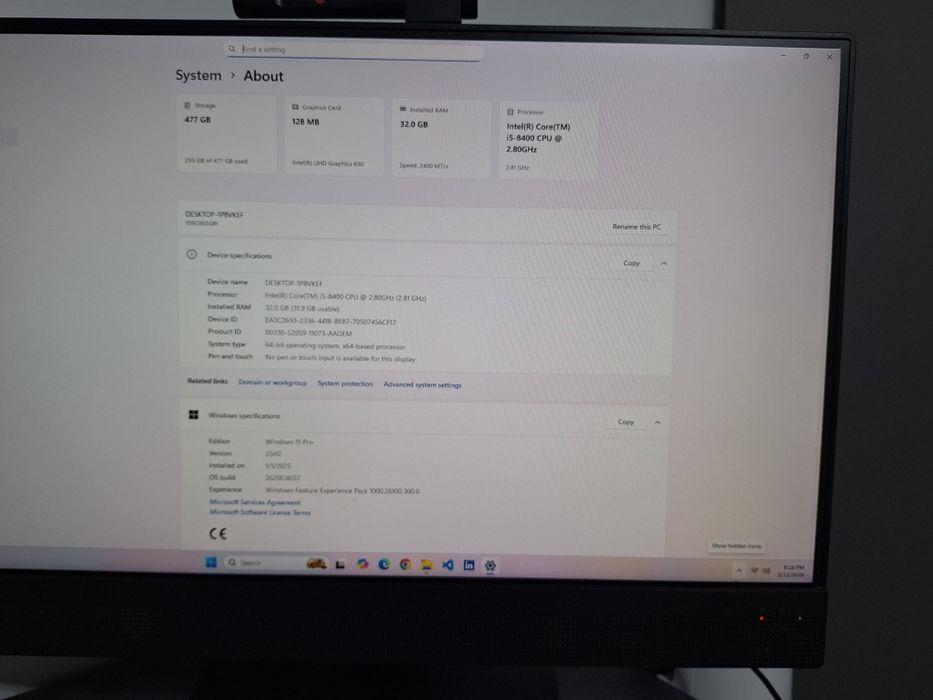 Lenovo All-in-One I5 32 Gb RAM SSD500Gb+SSD256Gb