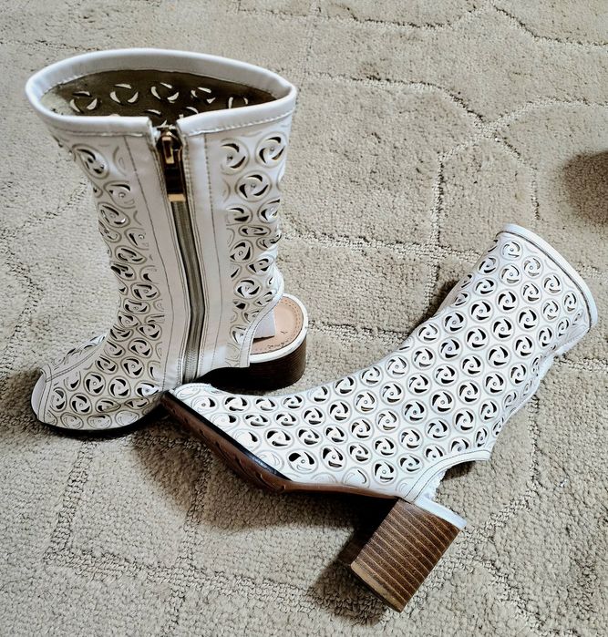 Натуральная кожа.Летние ботильоны