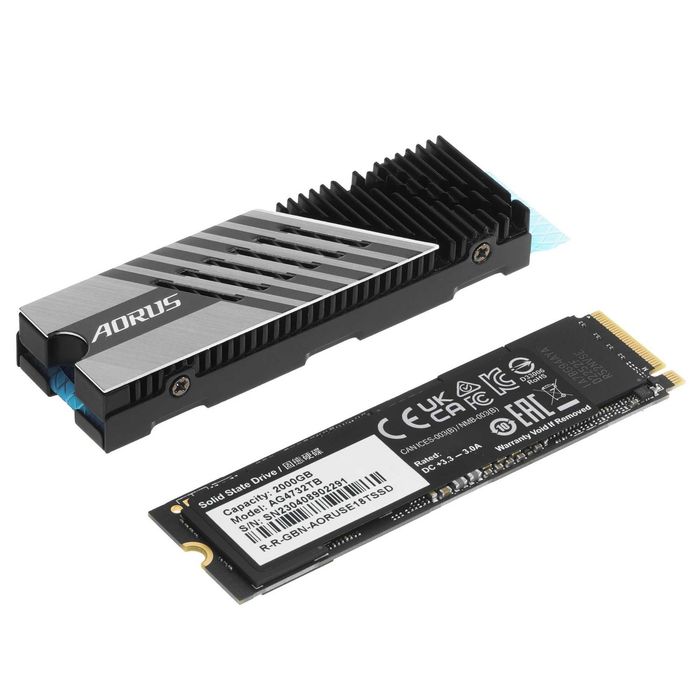 - Твердотельный накопитель SSD M.2 2TB Gigabyte AORUS Gen4 7300 NVMe