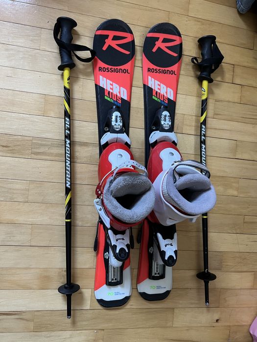 Детски Ски комплект - ски 70см + обувки EU25 + щеки