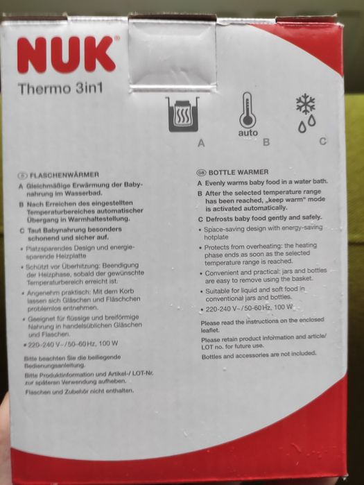 Nuk thermo 3 in 1 încălzitor lapte biberoane din Germania