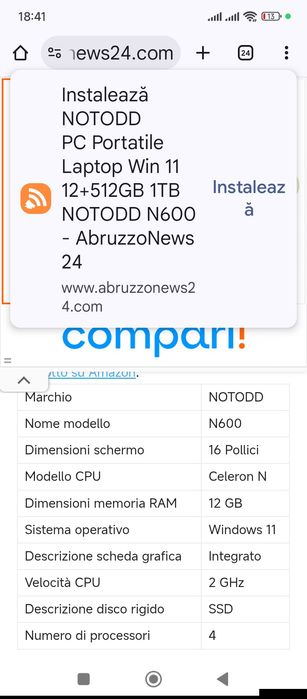 Vând laptop mov nou în cutie