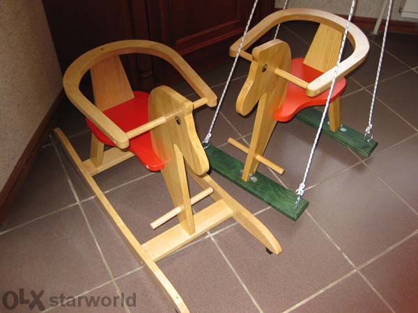 Продава дървено Конче люлка