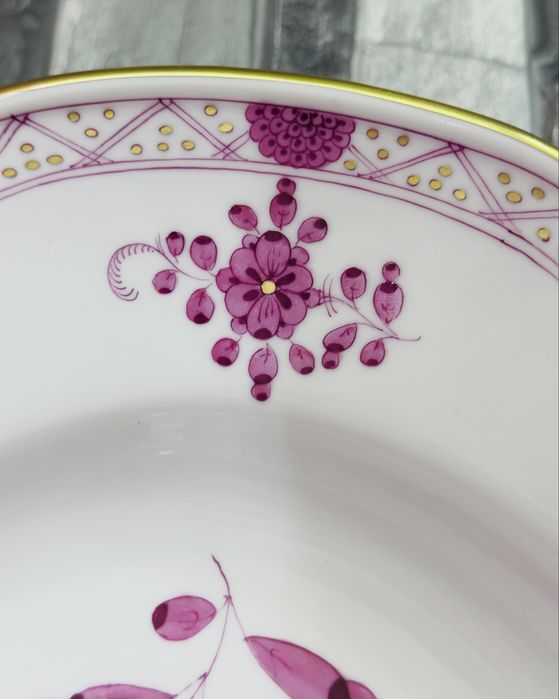 Масивно винтидж плато Cölln Meissen-Purle Indian Flower