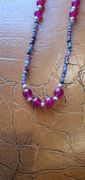 Красиво колие от Сребро,Рубини и Сапфири