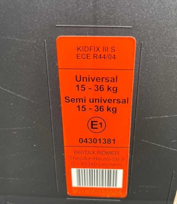 Vand Scaun Auto Britax Römer KIDFIX III S Isofix (15–36 kg)