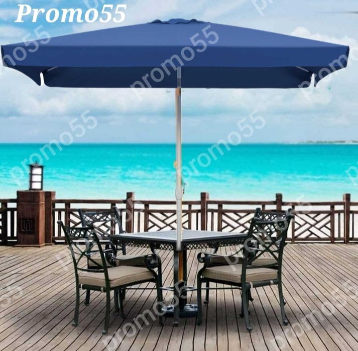 Голям квадратен чадър 230см. х230см., с клапа за стабилност при вятър