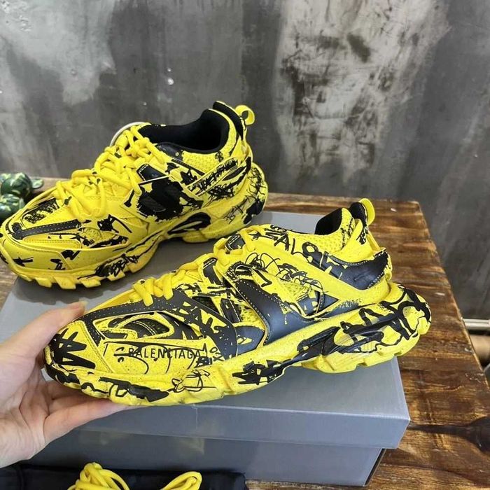 Balenciaga Track Sneaker "Black/Neon Yellow Laces"