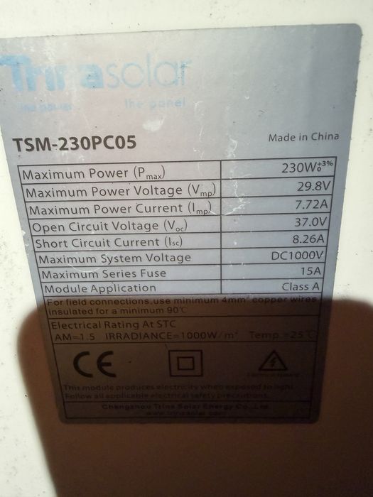 Panouri solare trina 230 w