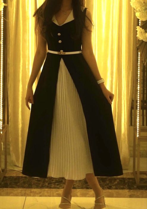 платье черно -белок