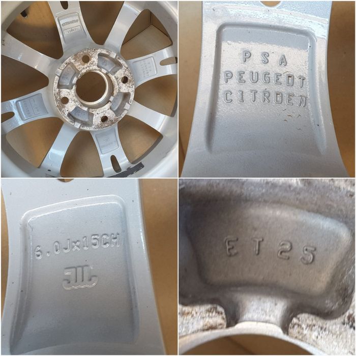 jante aliaj 15; 4x108; Peugeot 207, Peugeot 208 originale Peugeot