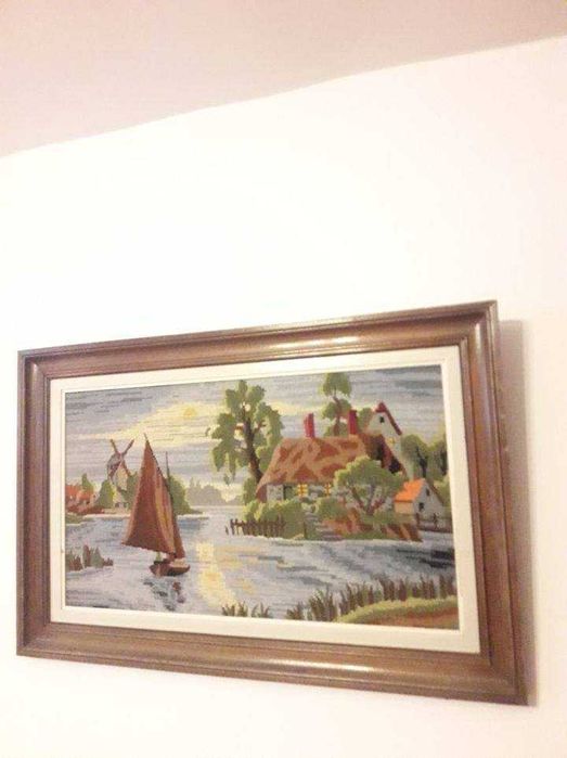 Tablou pictura pe panza cu rama din lemn