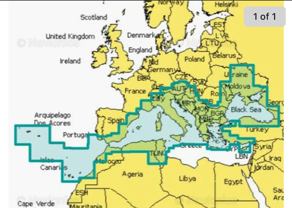 Navionics XL9-43XG +Черно море, Егейско, Адриатическо и Средиземно Мор