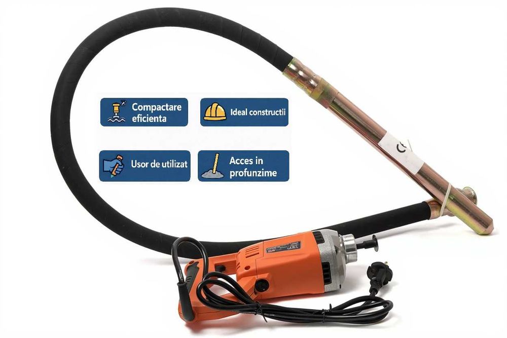 Vibrator beton 2800W cu lance 175 cm profesional