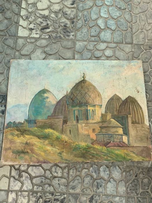 Картина холст масло художник не известен 3 шт