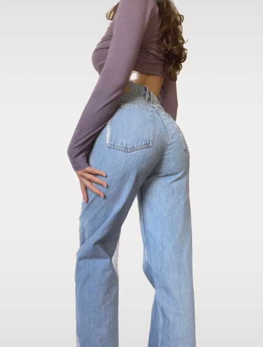 jeans cu model pictat