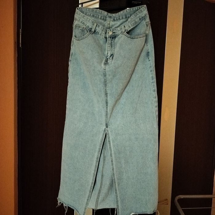 Джинсовая юбка в пол