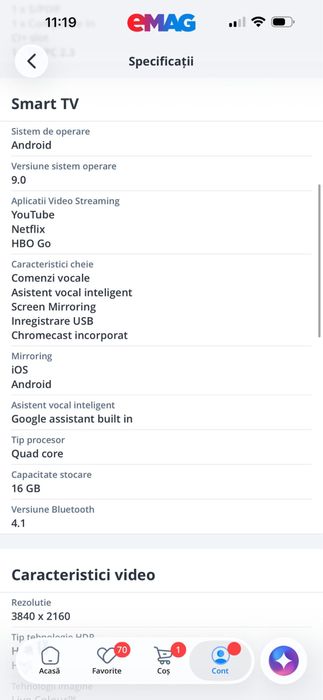 Smart TV SONY BRAVIA X80G diagonala 189.3cm