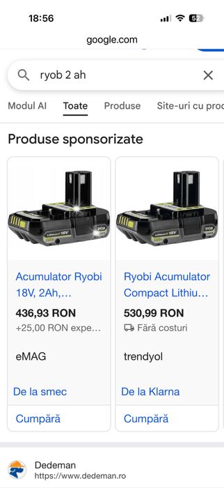 Ryobi-Acumulator Lithium+ 18V - 2,0 Ah