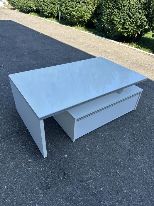 Masuta de cafea moderna , alba cu sertat - 100x60x35