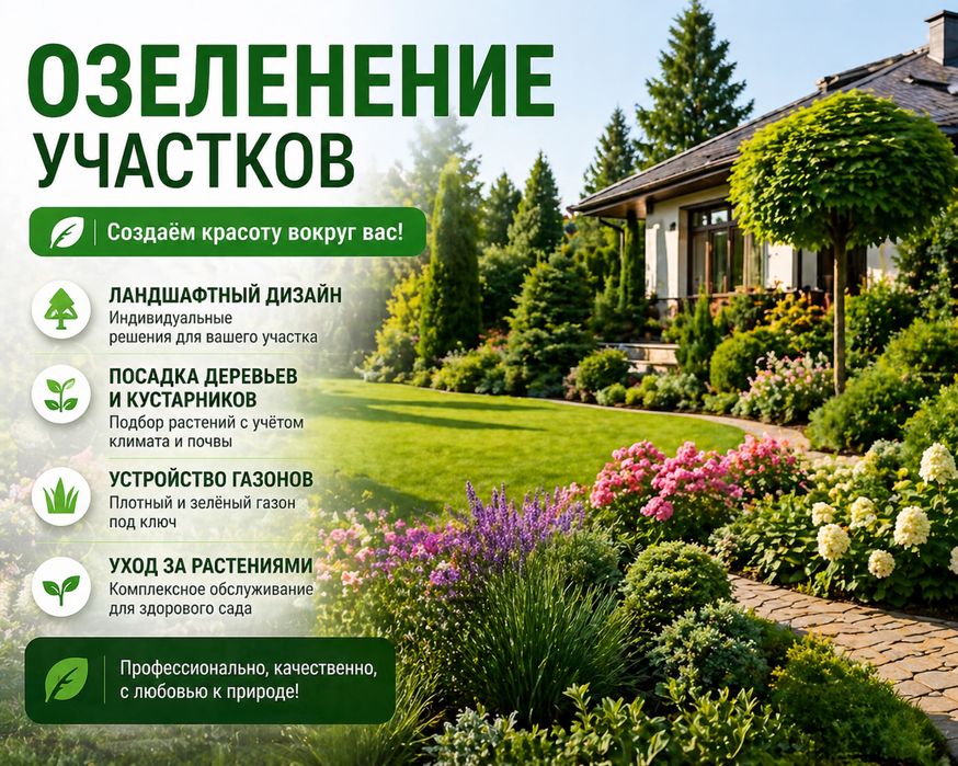 Озеленение  качественно в срок