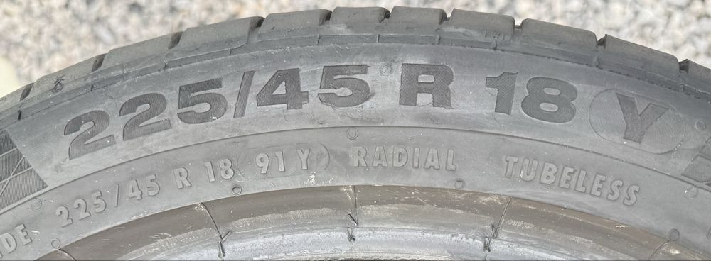 4бр 225/45/18 на 6,5мм   Континентал