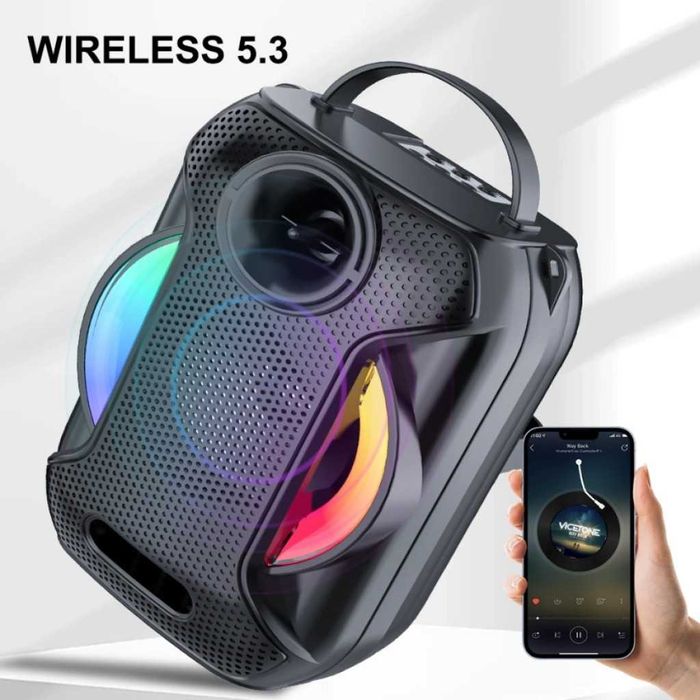 Преносима Bluetooth караоке колона с 2 безжични микрофона