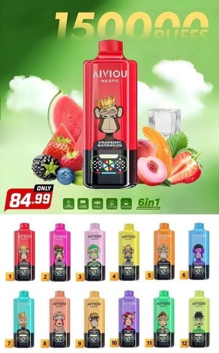 AVIOU Waspe 150.000 pufuri - 6 arome