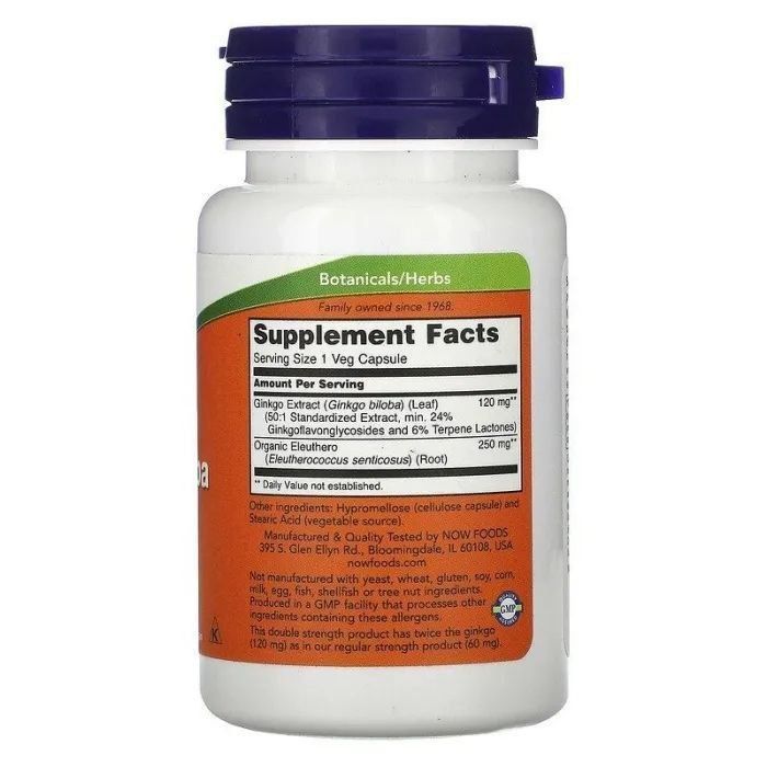 Гинкго Билоба, Ginkgo Biloba, Now Foods, двойная сила

120 мг
50 вегет