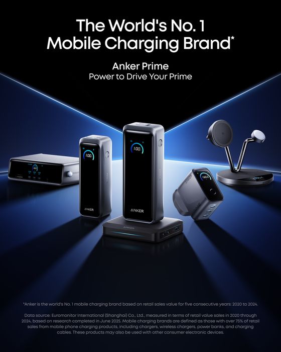 Зарядная база станция для повербанка  Anker Prime (150 Вт, 3 порта)