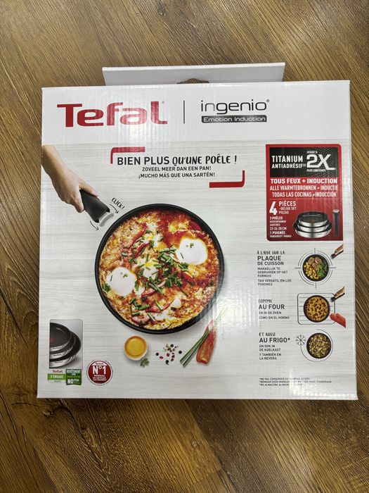 Set 4 piese TEFAL Ingenio Emotion, tigaie de 22/24/28 cm