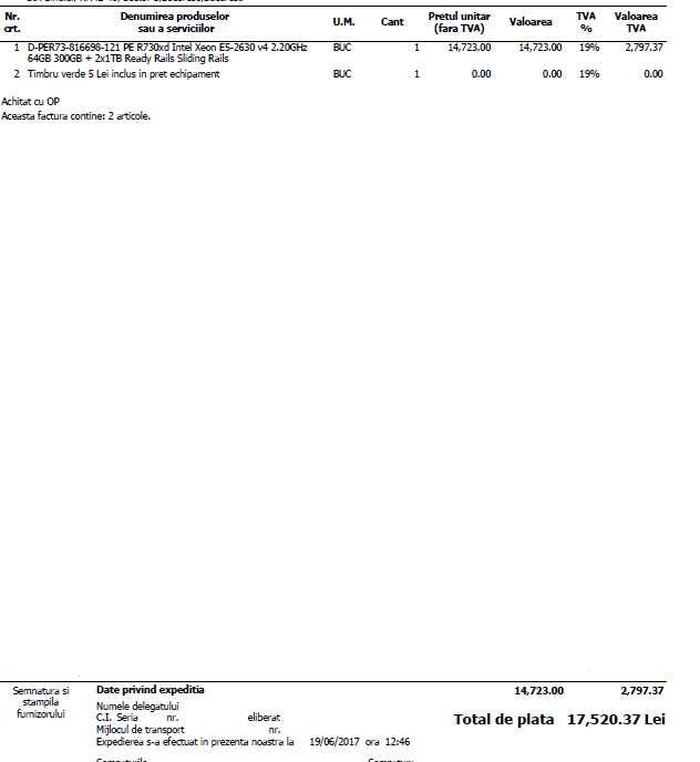 Server Dell R730xd Intel Xeon E5-2630 v4 2.20GHz 64GB 300GB + 2x1TB