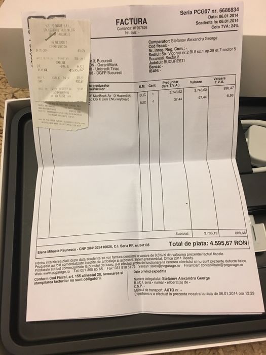 Laptop Macbook Air 13” mid 2013 128gb