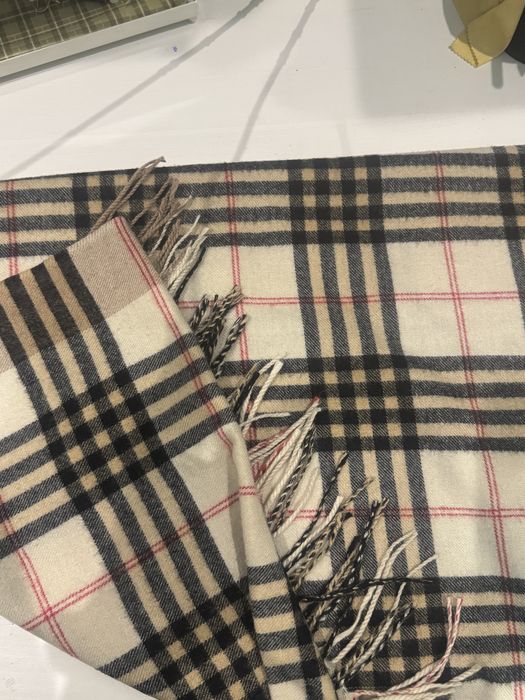 Шарф бежевый в клетку