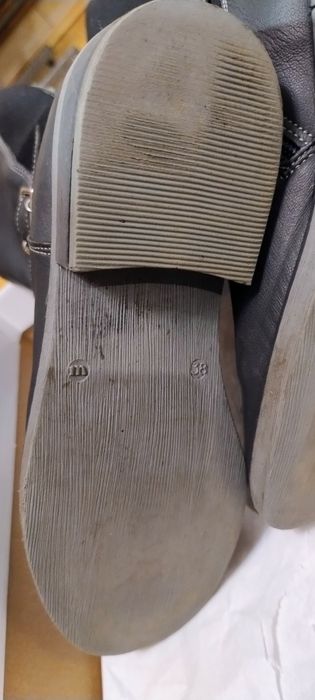 Cizme de piele gri Melania mărime 38