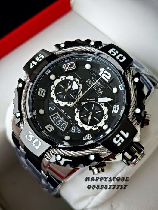 INVICTA Bolt Steel Silver/Black 55 mm, Инвикта нов ръчен часовник
