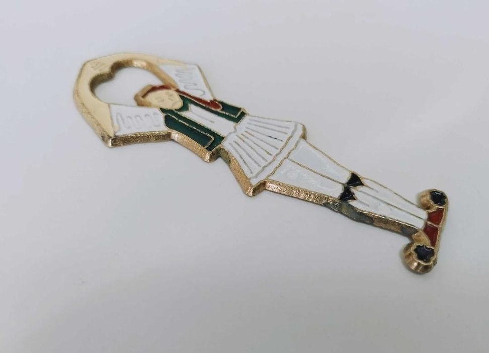 Vechi Deschizator capace sticle din bronz cu email Grecia