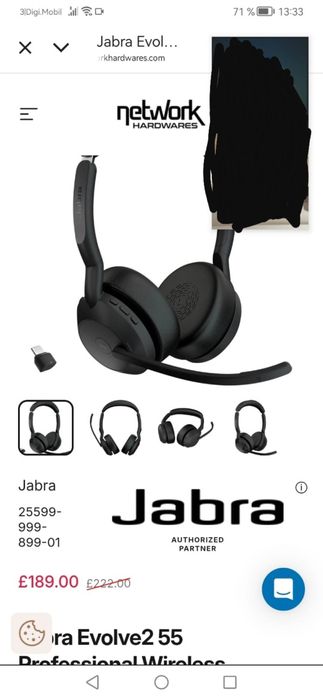 Căști Jabra evolve 2 55 profesional wireless
