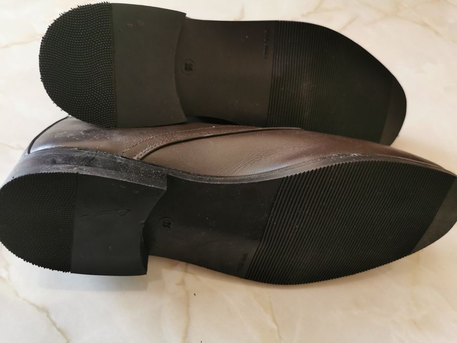 Vând pantofi piele maro militari