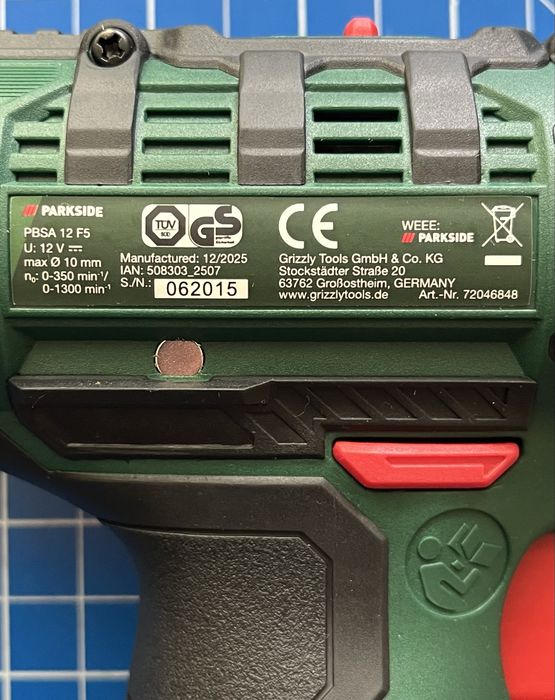 Винтоверт Parkside PBSA 12 F5