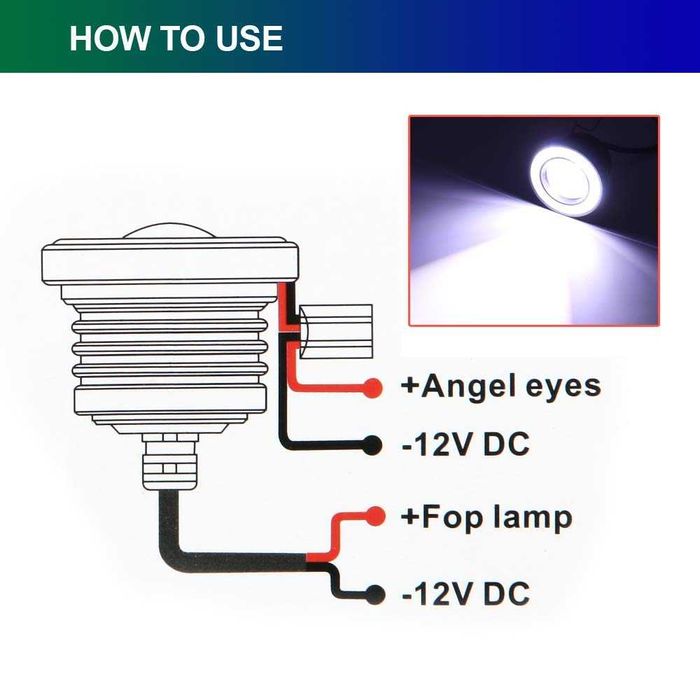 Универсални LED светлини Angel eyes бяла светлина