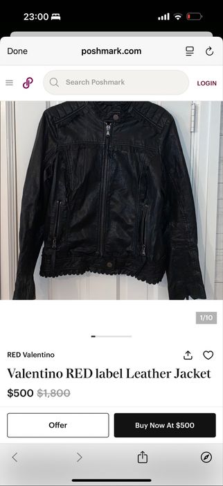 Оригинальная кожаная куртка RED Valentino.