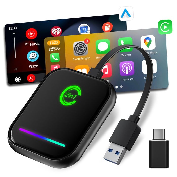 VANBAR 2в1 Безжичен адаптер за кола,Android/IOS,WIFI/Apple Carplay