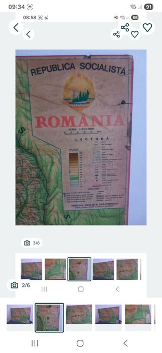 Harta Romaniei Republica Socialista.