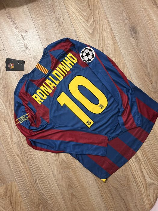 Tricou de fotbal cu maneca lunga Nike FC Barcelona finala champions league 2006 Ronaldinho 10 Nou
