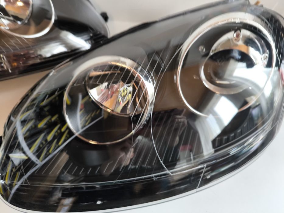 Фарове VW Голф 5 ГТИ Стил Тъмни с лупи Нови  Golf 5 тунинг GTI