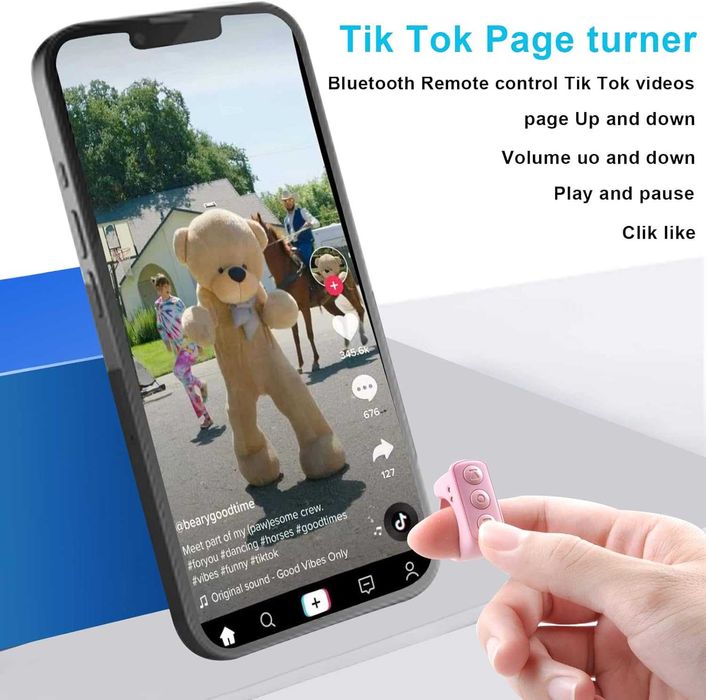 TIK Tok Bluetooth дистанционно управление Page Turner (розов)