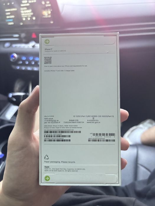 Iphone 17 nanoSim+esim 256 Гб Черный
