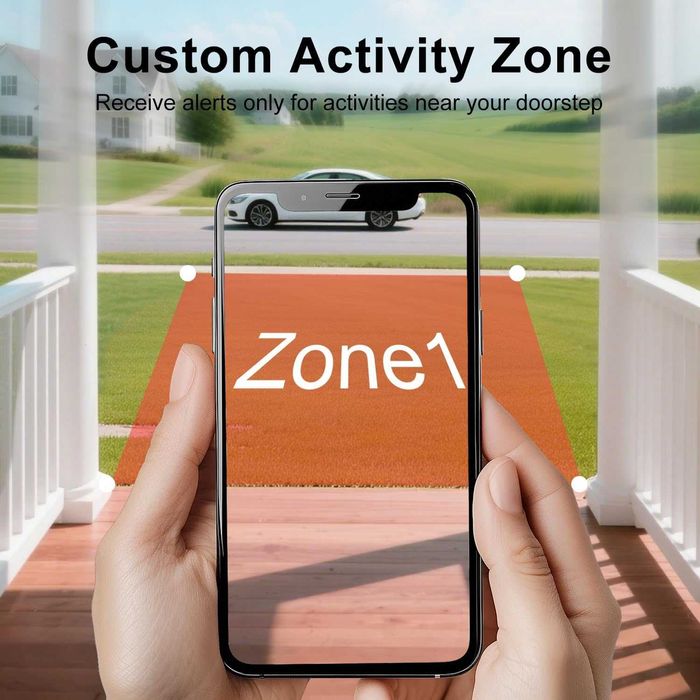 Безжична видеокамера за врата със звънец,2K HD,само облачно съхранение